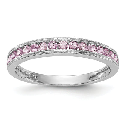 10K White Gold 10K Pink Sapphire Band