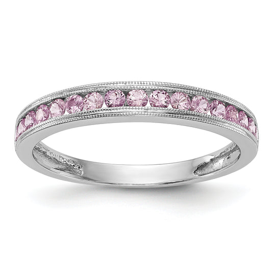 10K White Gold 10K Pink Sapphire Band