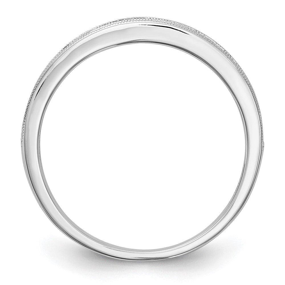 Solid 14k White Gold PinK Simulated Sapphire Band