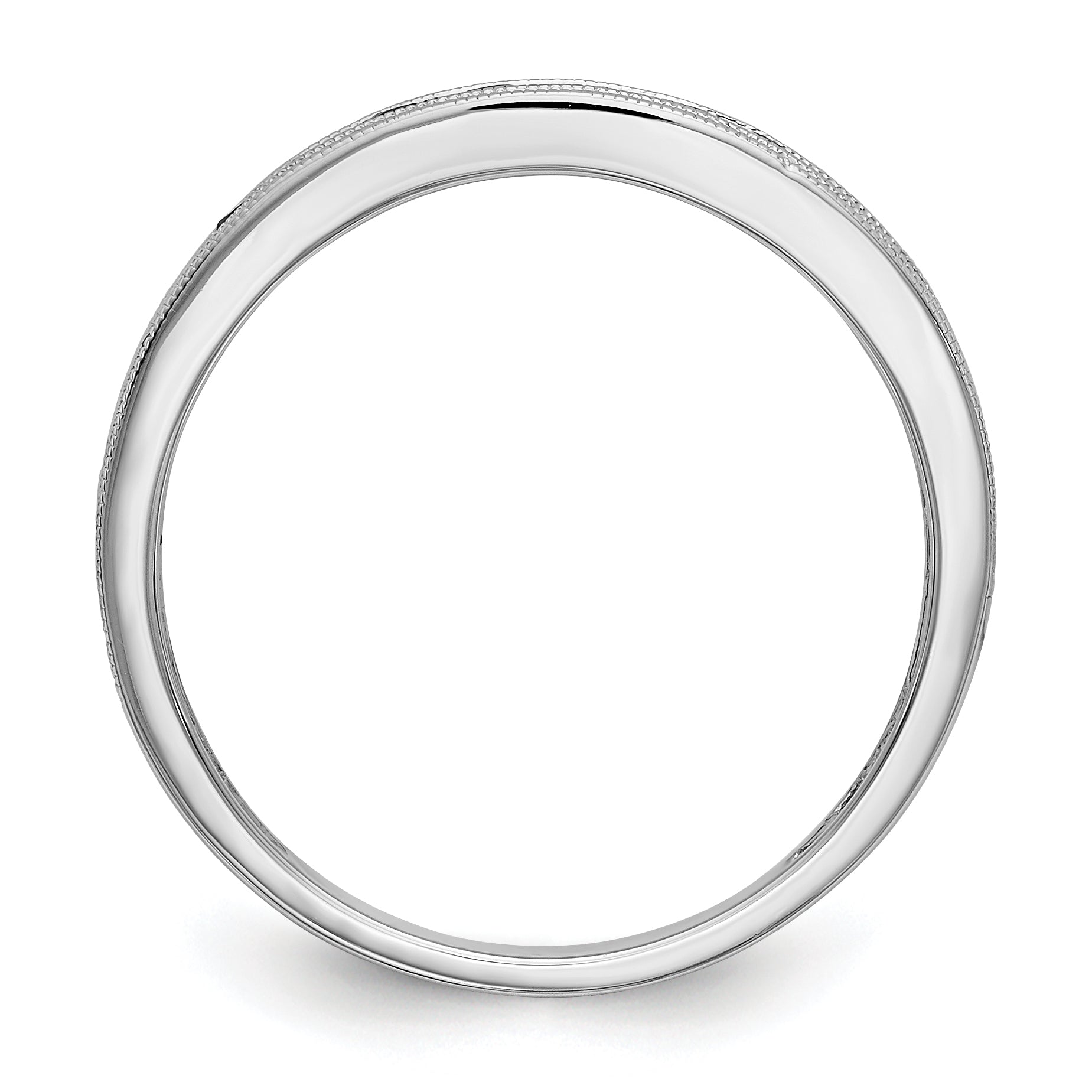 Solid 14k White Gold Simulated Ruby Band
