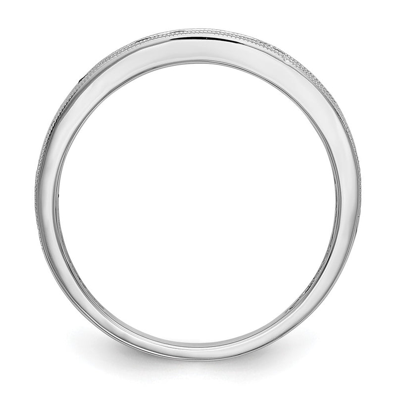 Solid 14k White Gold Simulated Ruby Band