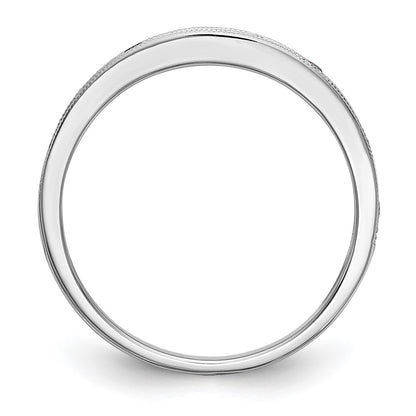 Solid 14k White Gold Blue Simulated Sapphire Band