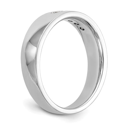 14K White Gold 5-Stone Real Diamond Men's Channel Band
