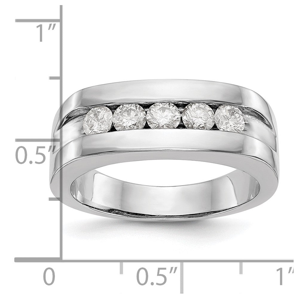 10k White Gold 3/4 Ct. Lab Grown Diamond VS/SI+ G+ Men's Band Ring