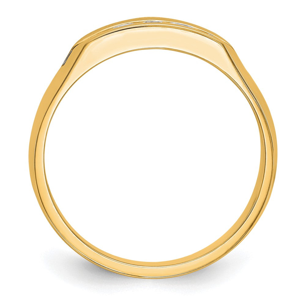 True Origin 14K Yellow Gold Men's 1/3 carat Lab Grown Diamond VS+ F+ Complete Channel Five Stone Wedding Band Ring