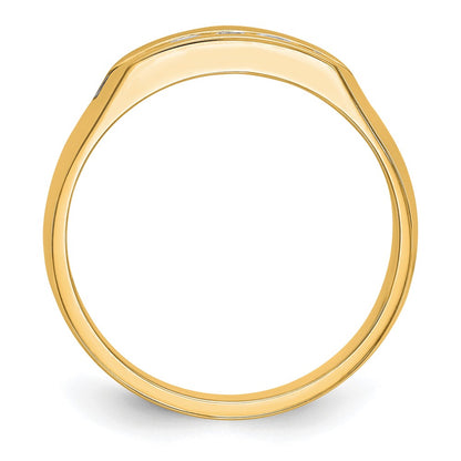 True Origin 14K Yellow Gold Men's 1/3 carat Lab Grown Diamond VS+ F+ Complete Channel Five Stone Wedding Band Ring