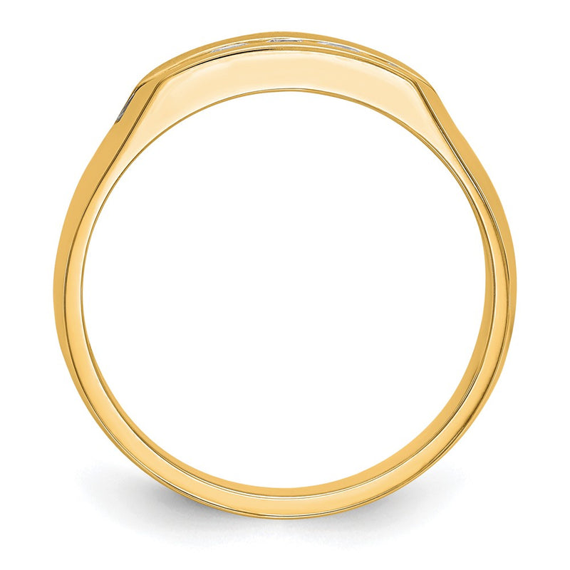True Origin 14K Yellow Gold Men's 1/3 carat Lab Grown Diamond VS+ F+ Complete Channel Five Stone Wedding Band Ring