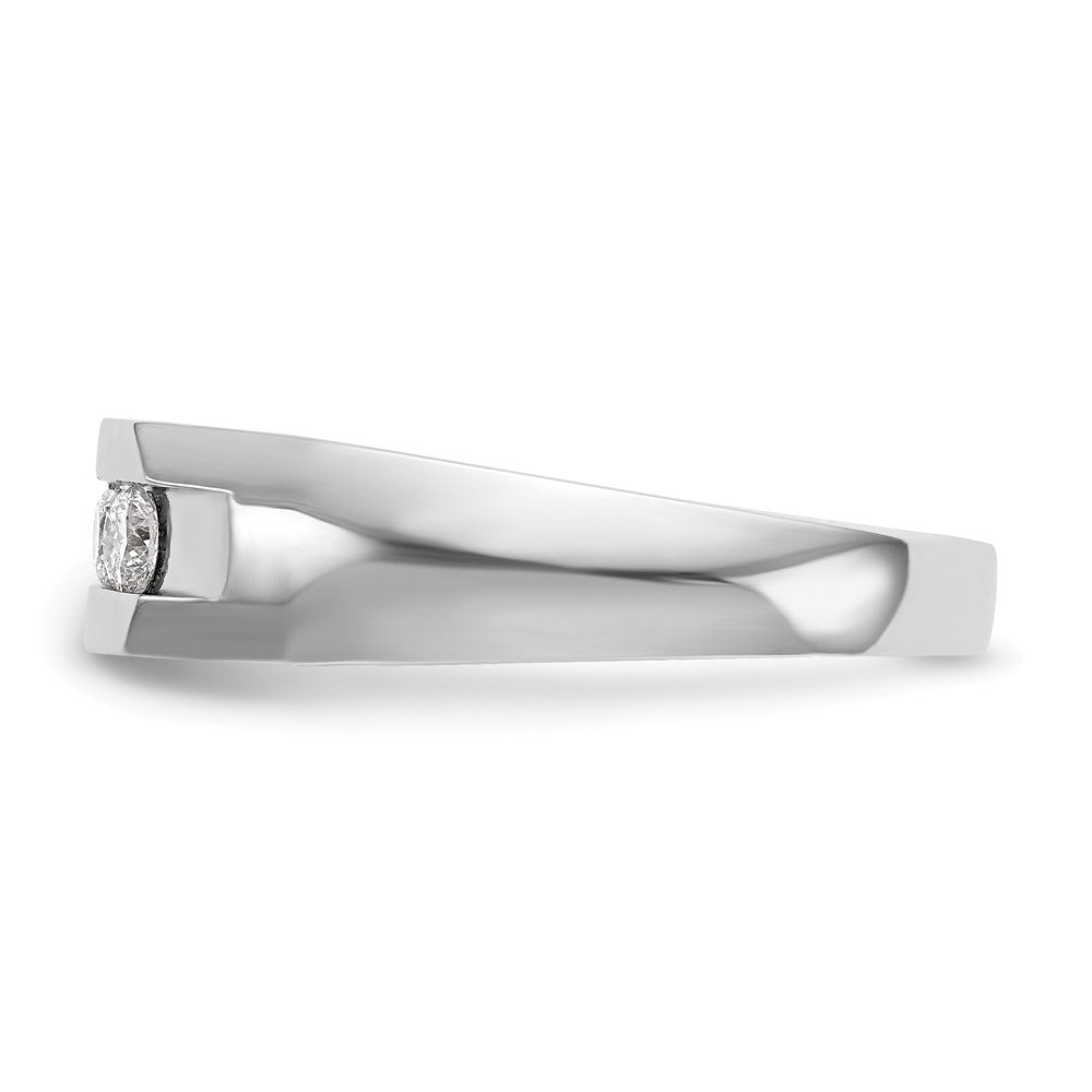 True Origin 14K White Gold Men's 1/2 carat Lab Grown Diamond VS/SI  D E F  5 Stone Channel Wedding Band Ring
