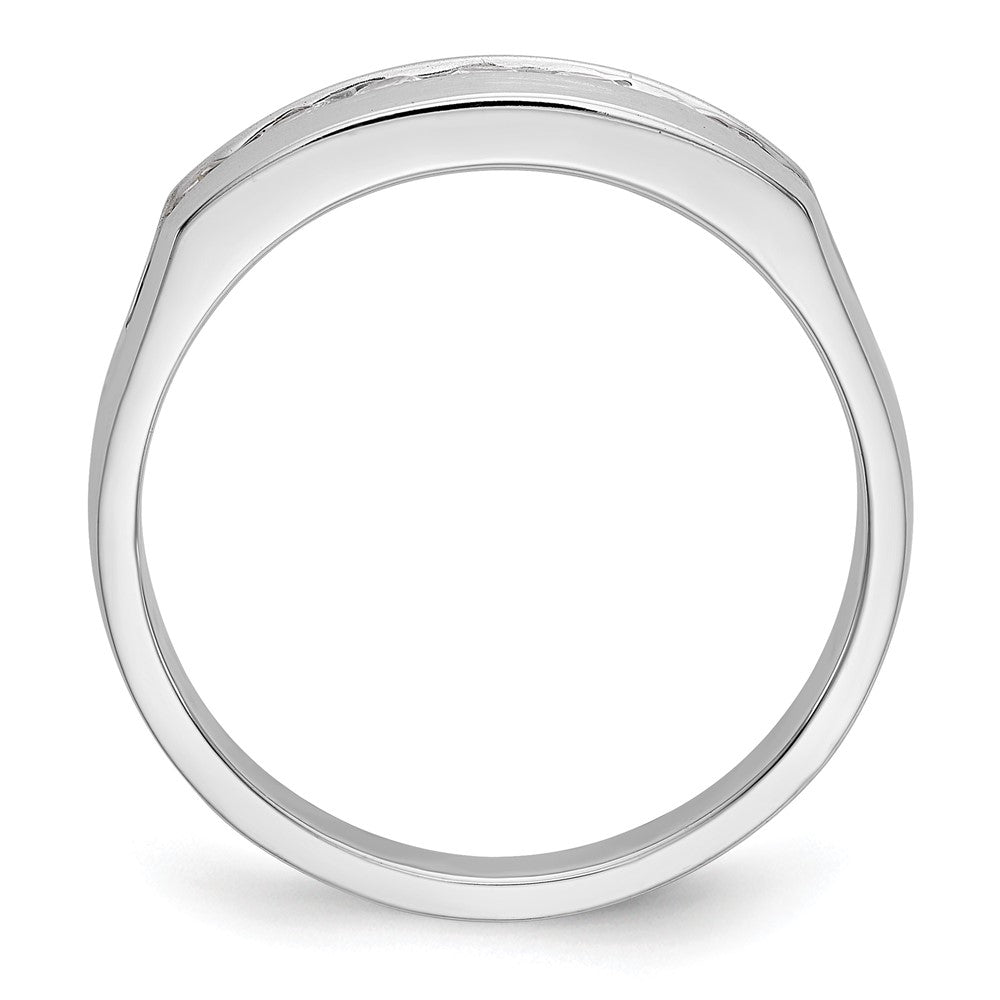 14K White Gold True Origin Men'S 1/2 Carat Lab Grown Diamond Vs Def Channel Band