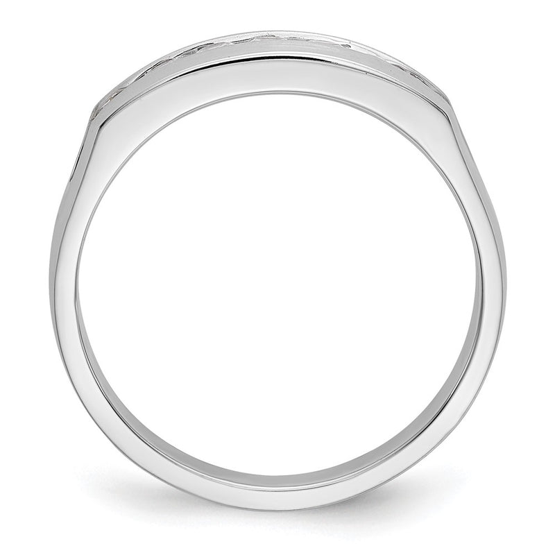14K White Gold True Origin Men'S 1/2 Carat Lab Grown Diamond Vs Def Channel Band