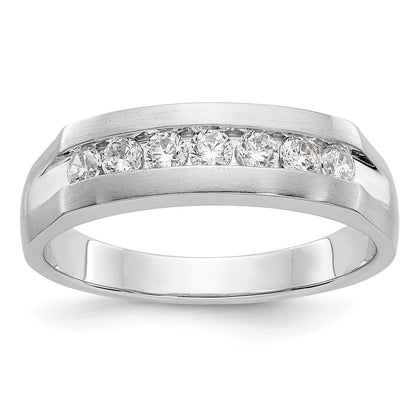 14K White Gold True Origin Men'S 1/2 Carat Lab Grown Diamond Vs Def Channel Band