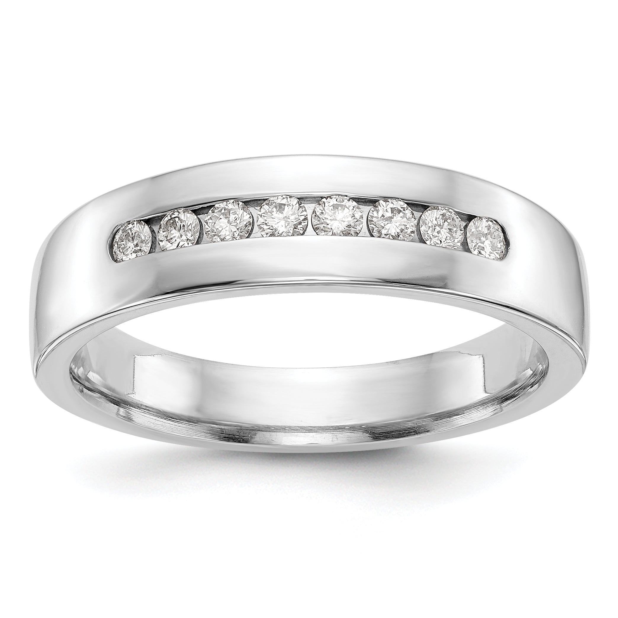 14K White Gold True Origin Men'S 1/3 Carat Lab Grown Diamond Vs Def Channel Band