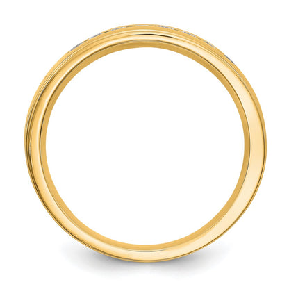 True Origin 14K Yellow Gold Men's 1/3 carat Lab Grown Diamond VS+ F+ Complete Channel Wedding Band Ring