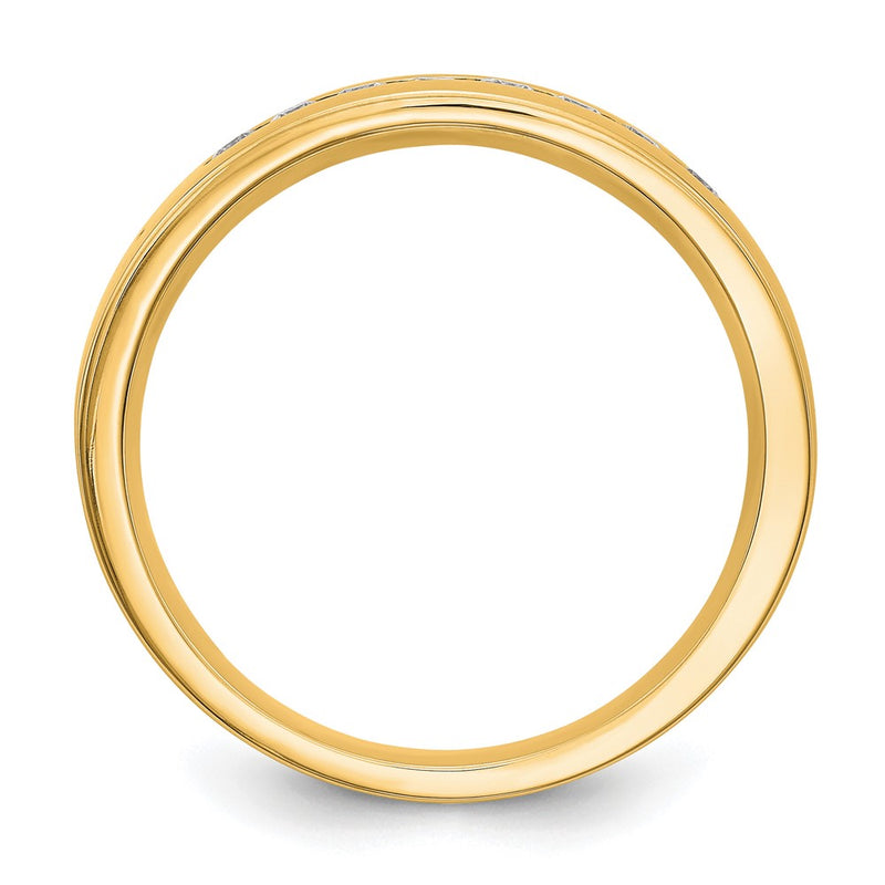 True Origin 14K Yellow Gold Men's 1/3 carat Lab Grown Diamond VS+ F+ Complete Channel Wedding Band Ring
