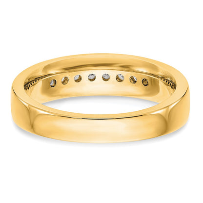 True Origin 14K Yellow Gold Men's 1/3 carat Lab Grown Diamond VS+ F+ Complete Channel Wedding Band Ring