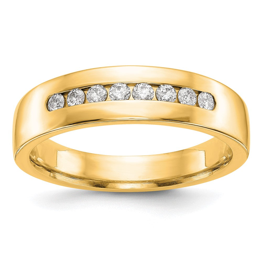 True Origin 14K Yellow Gold Men's 1/3 carat Lab Grown Diamond VS+ F+ Complete Channel Wedding Band Ring