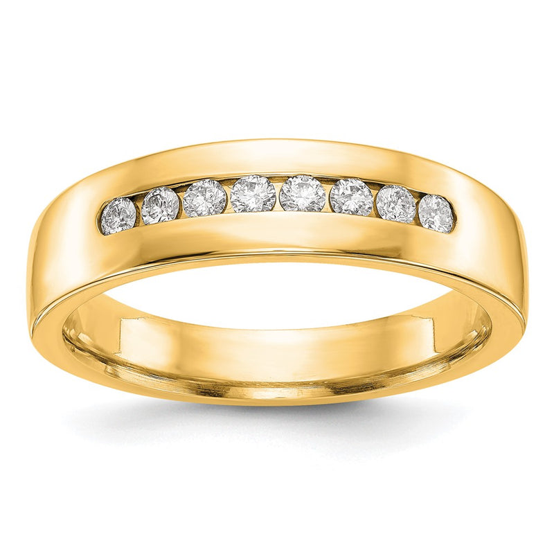 True Origin 14K Yellow Gold Men's 1/3 carat Lab Grown Diamond VS+ F+ Complete Channel Wedding Band Ring
