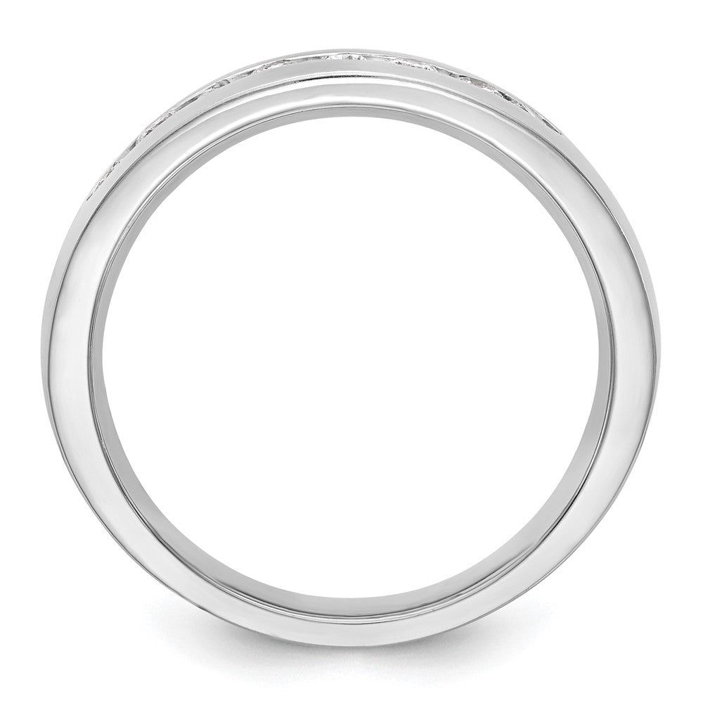True Origin 14K White Gold Men's 1/2 carat Lab Grown Diamond VS+ F+ Complete Channel Wedding Band Ring