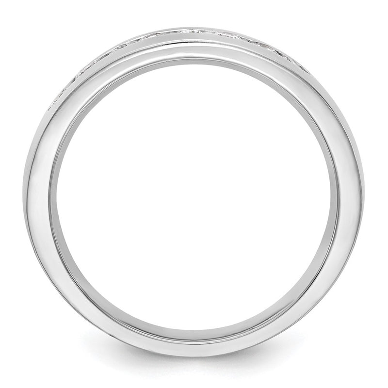 True Origin 14K White Gold Men's 1/2 carat Lab Grown Diamond VS+ F+ Complete Channel Wedding Band Ring