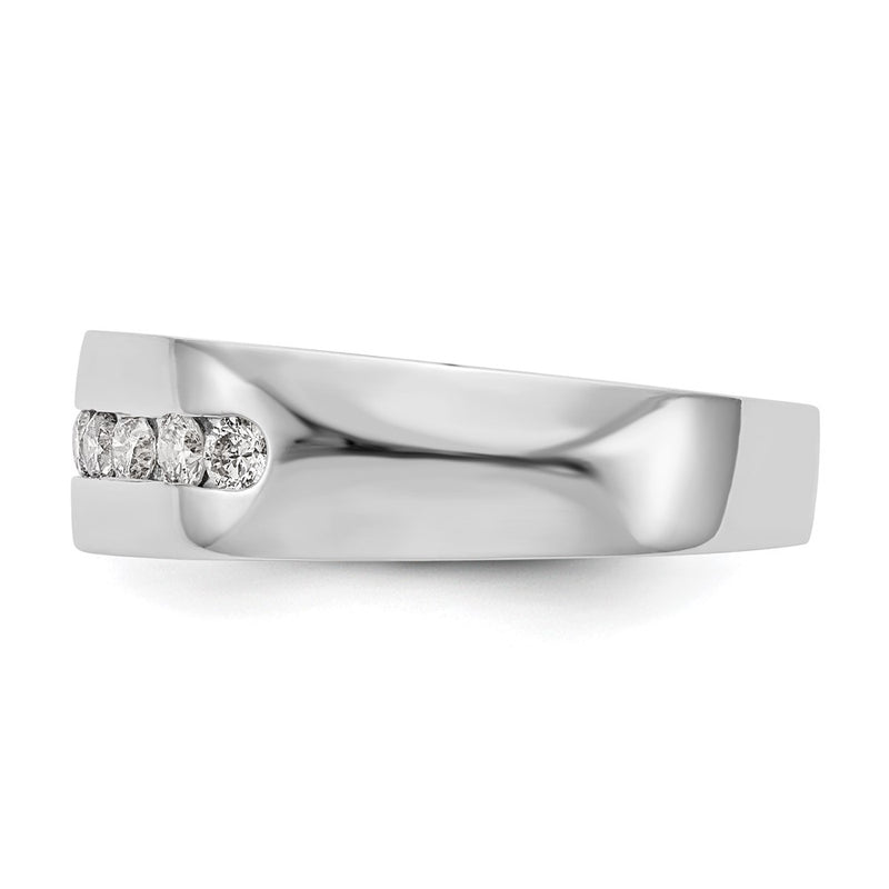 14K White Gold 8-Stone 1/2 carat Diamond Complete Men's Channel Wedding Band Ring