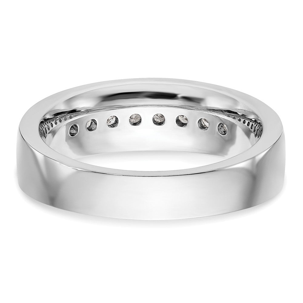 True Origin 14K White Gold Men's 1/2 carat Lab Grown Diamond VS+ F+ Complete Channel Wedding Band Ring