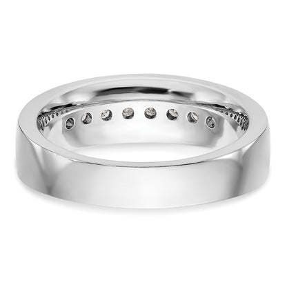 True Origin 14K White Gold Men's 1/2 carat Lab Grown Diamond VS+ F+ Complete Channel Wedding Band Ring