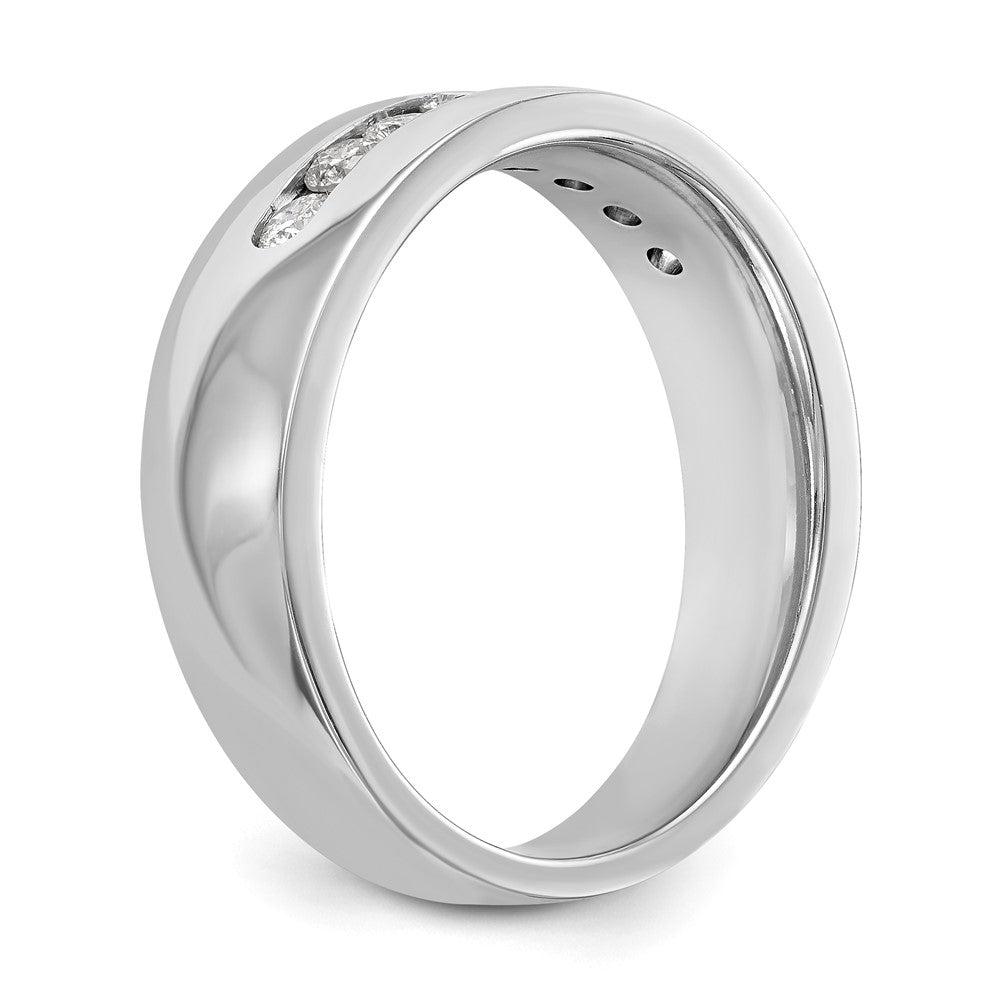 True Origin 14K White Gold Men's 1/2 carat Lab Grown Diamond VS+ F+ Complete Channel Wedding Band Ring