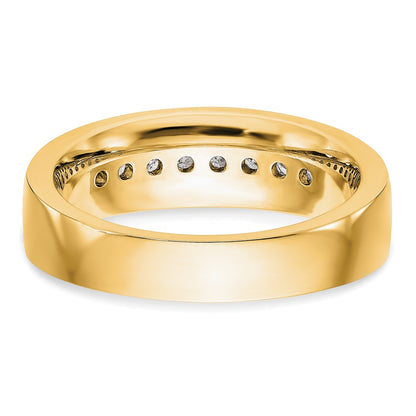 True Origin 14K Yellow Gold Men's 1/2 carat Lab Grown Diamond VS+ F+ Complete Channel Wedding Band Ring