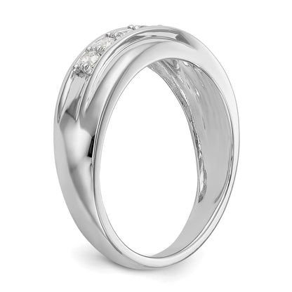 14k White Gold 7-Stone 1/2 carat Diamond Complete Mens Band