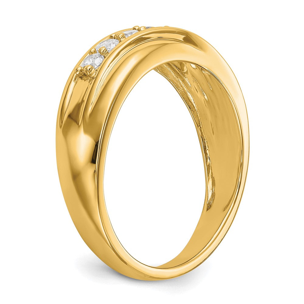 14K Yellow Gold Diamond Men's Wedding Band Ring (SI1-SI2)