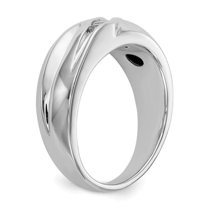 14k White Gold 3-Stone 1/3 carat Diamond Complete Mens Ring