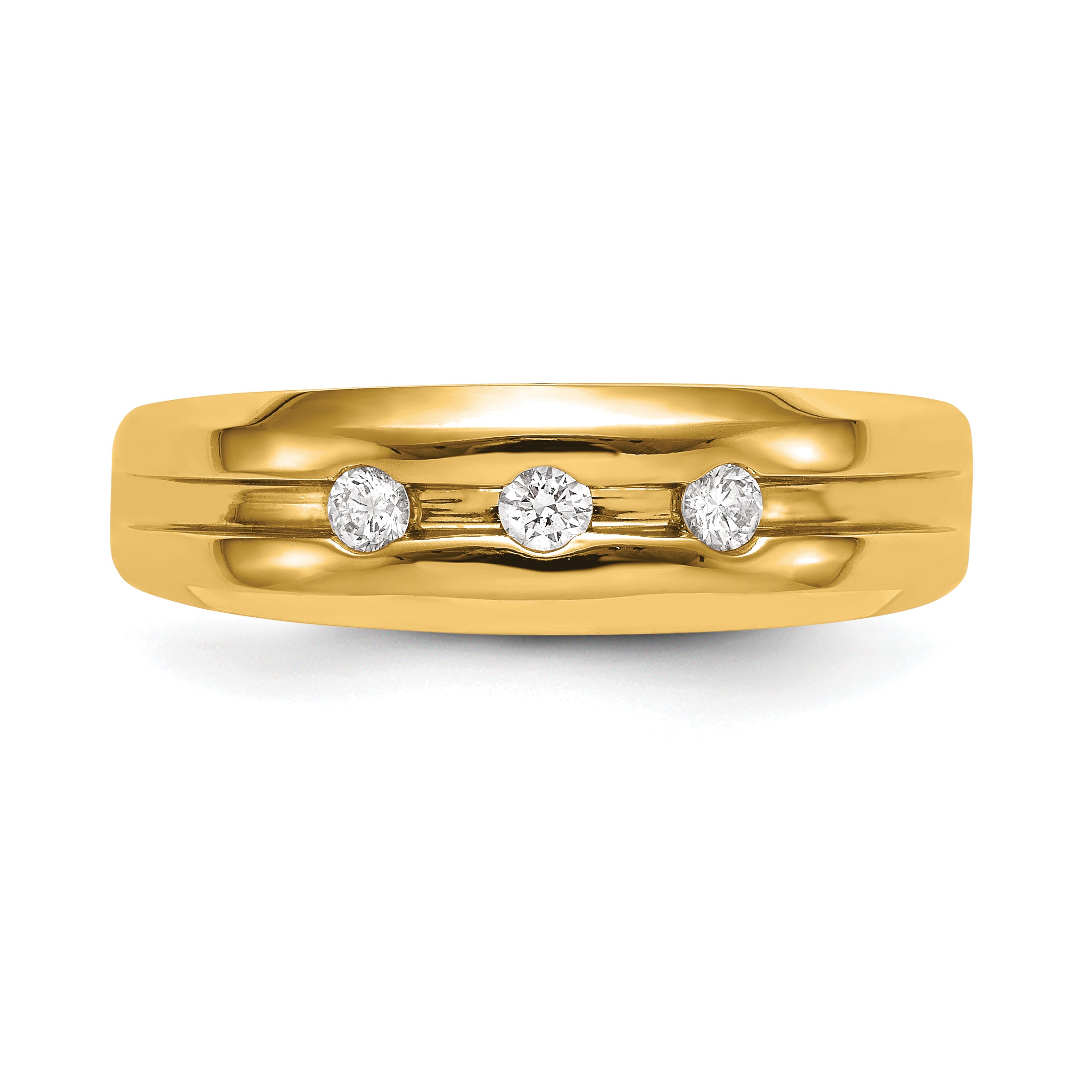 10k Yellow Gold Men's Real Diamond Band