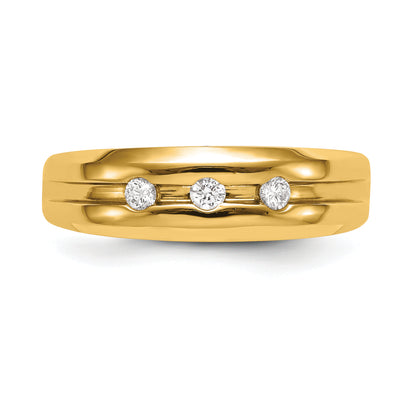 10k Yellow Gold Men's Real Diamond Band