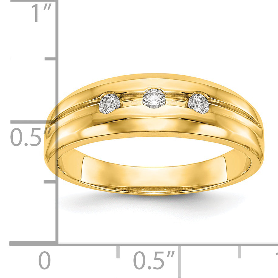 10k Yellow Gold Men's Real Diamond Band