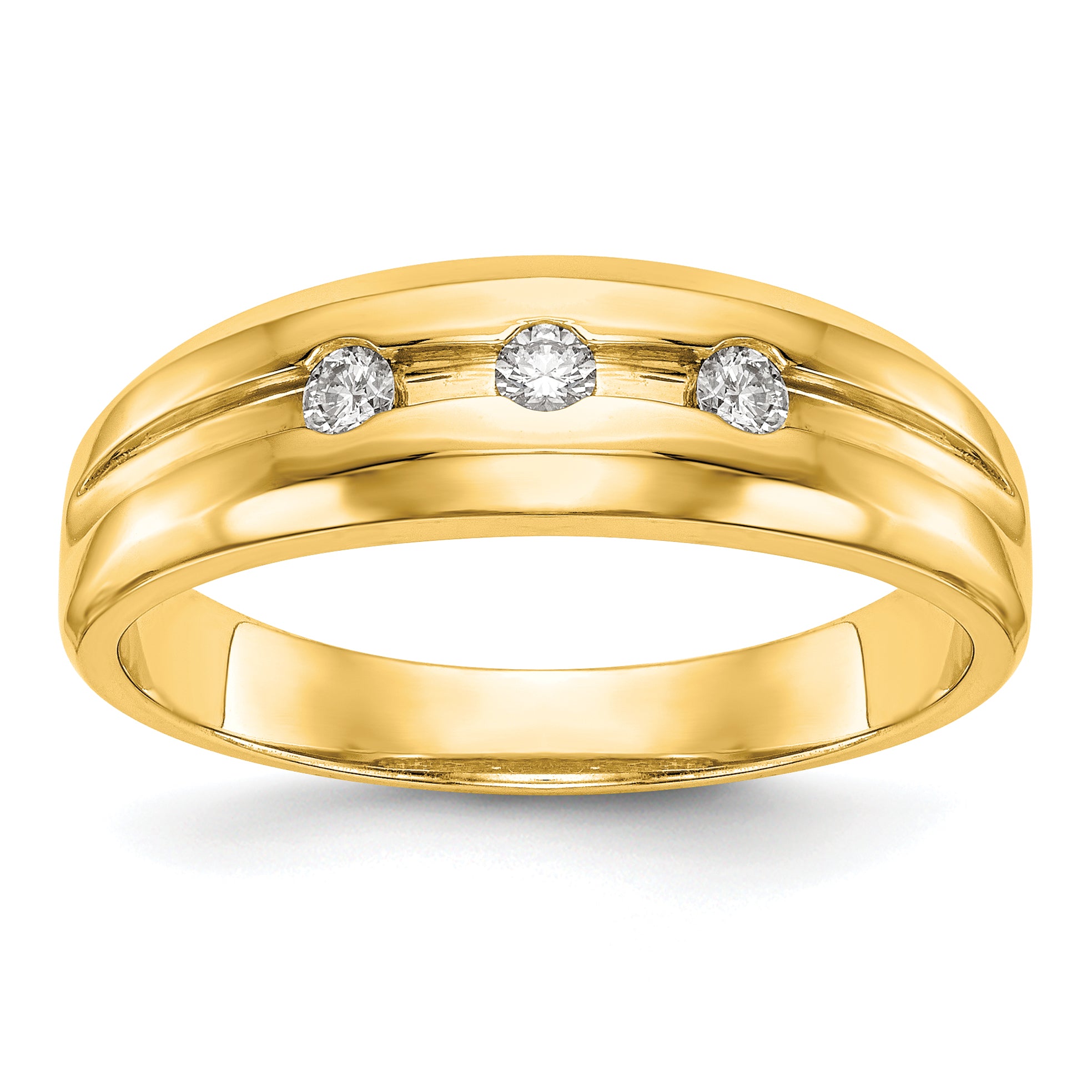 10k Yellow Gold Men's Real Diamond Band