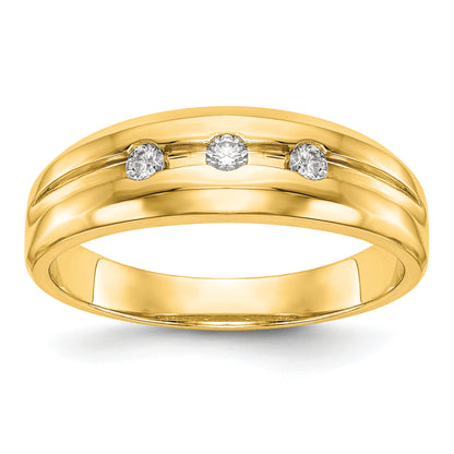10k Yellow Gold Men's Real Diamond Band