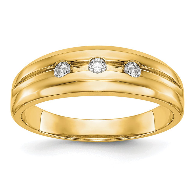 10k Yellow Gold Men's Real Diamond Band