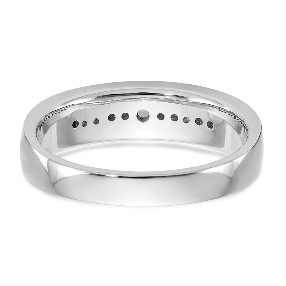14K White Gold Real Diamond Men's Band