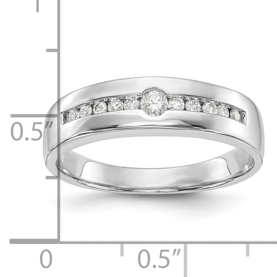 14K White Gold 1/4 Carat Diamond Complete Men'S Channel Band