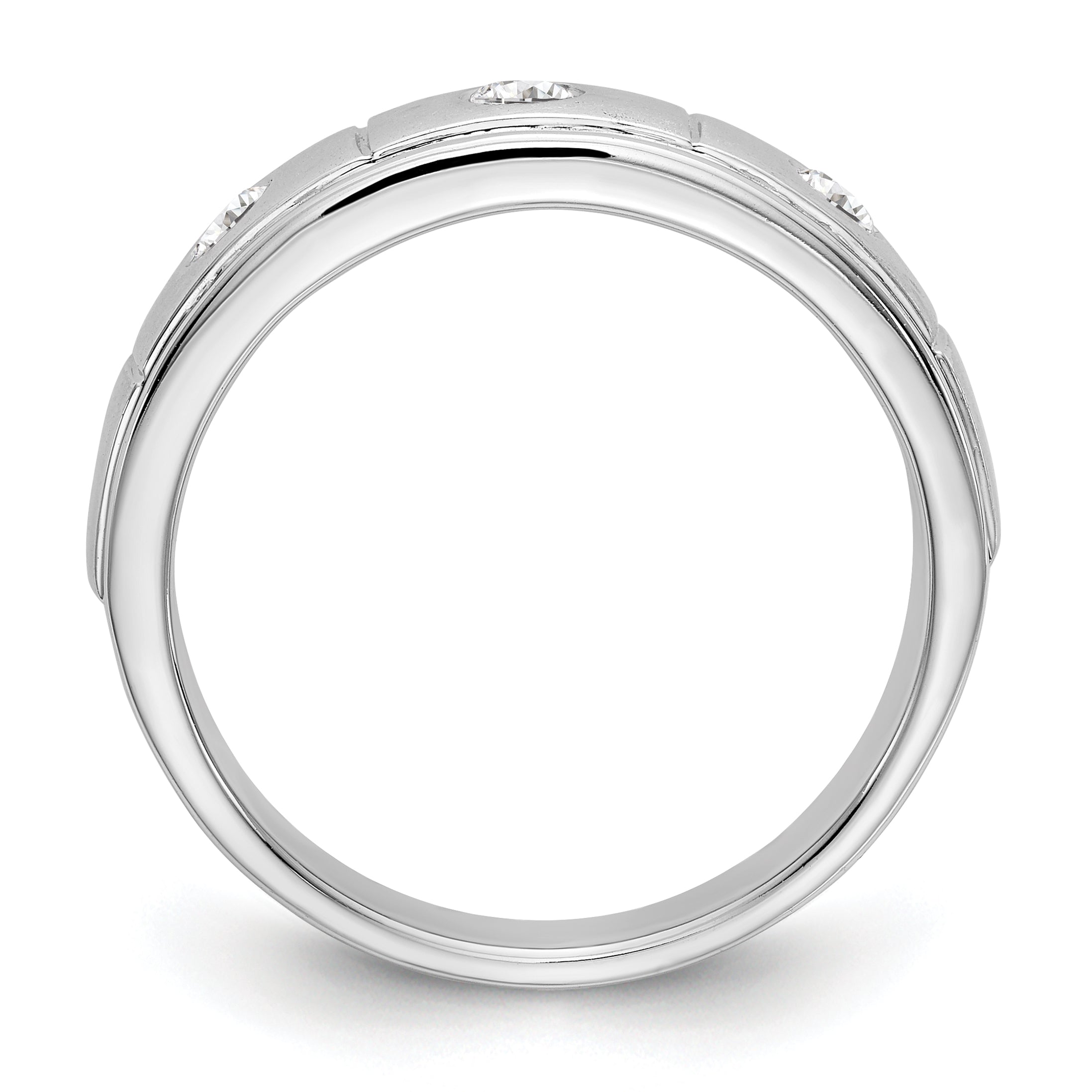 14K White Gold True Origin Men'S 1/3 Carat Lab Grown Diamond Vs/Si D E F Band