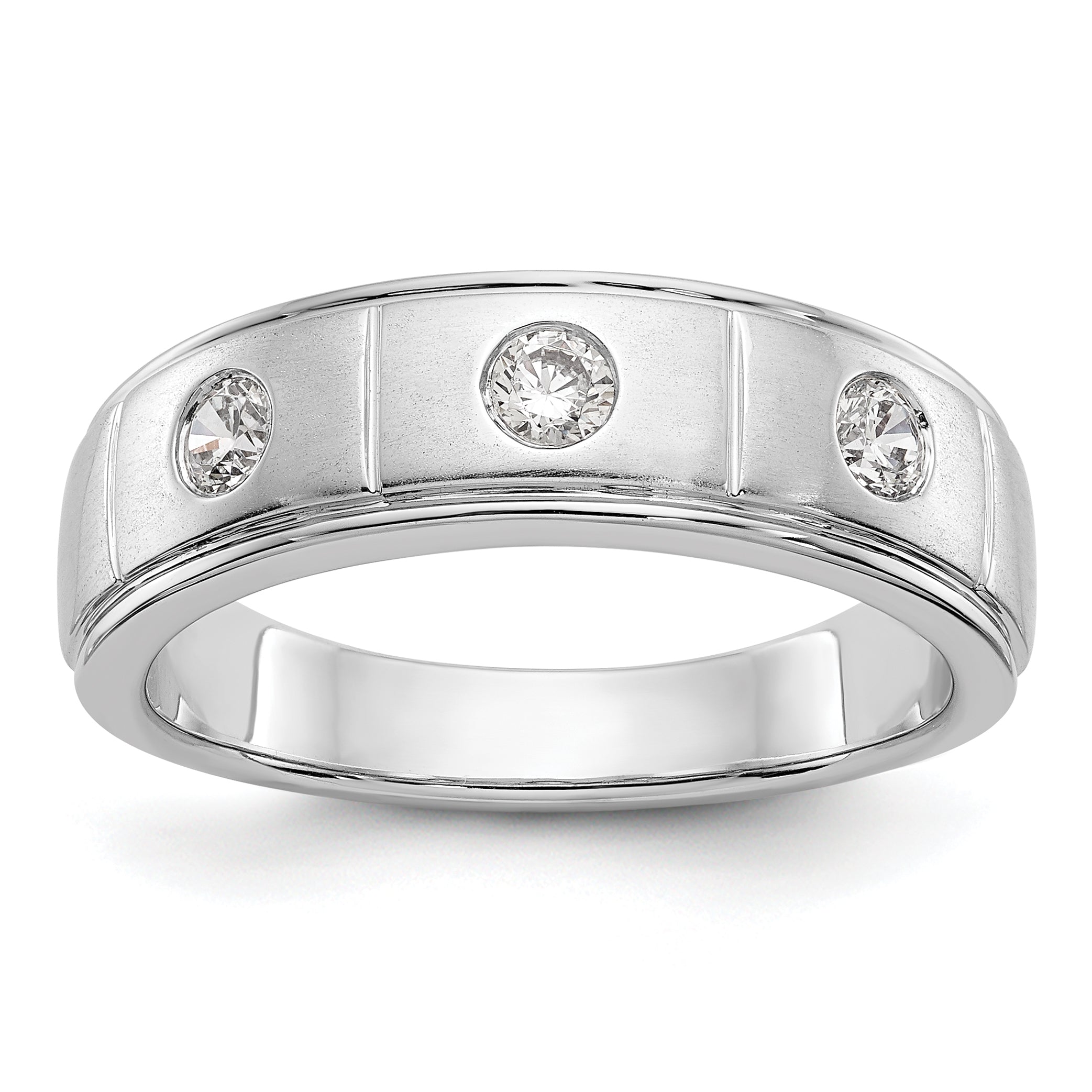 14K White Gold True Origin Men'S 1/3 Carat Lab Grown Diamond Vs/Si D E F Band