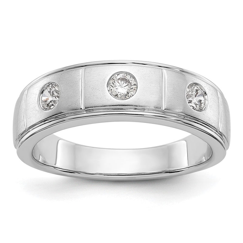 14K White Gold True Origin Men'S 1/3 Carat Lab Grown Diamond Vs/Si D E F Band