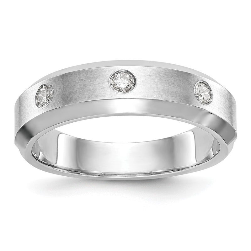 14K White Gold True Origin Men'S 1/6 Carat Lab Grown Diamond Vs D E F Band