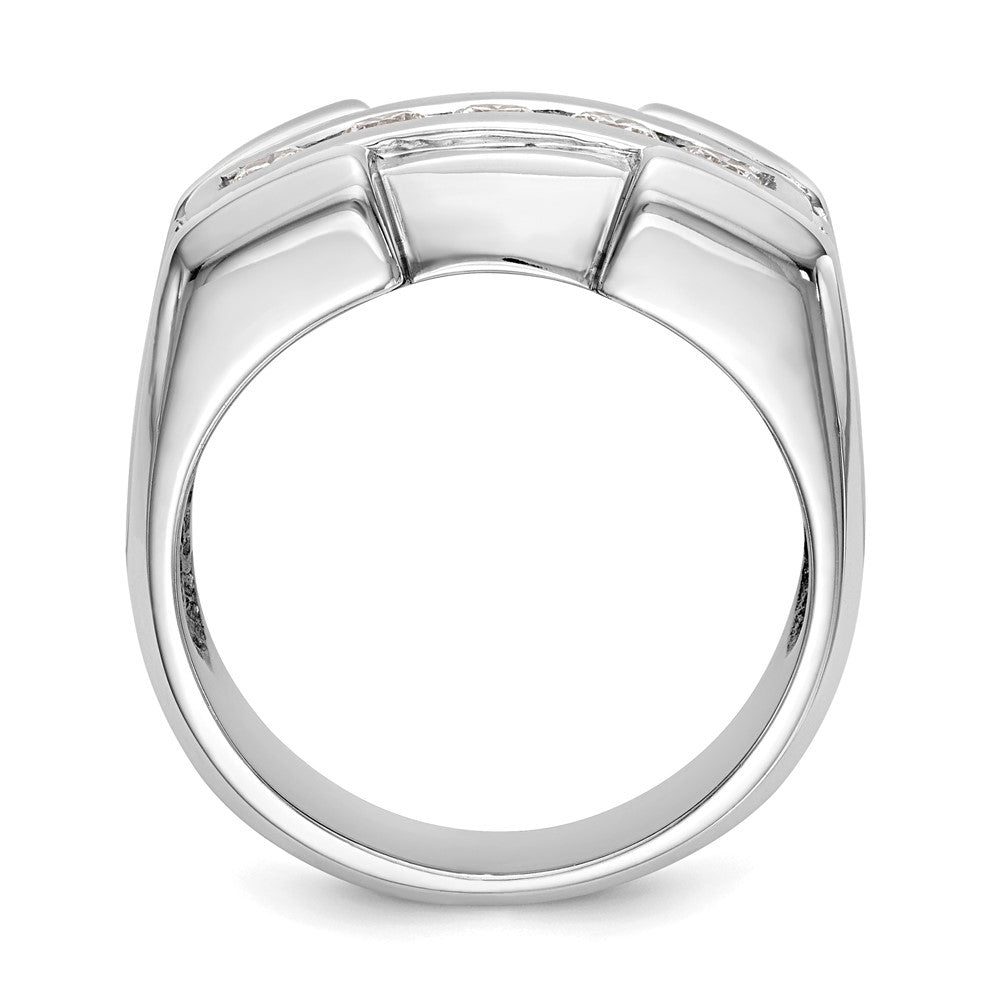 14k White Gold Real Diamond Men's Band