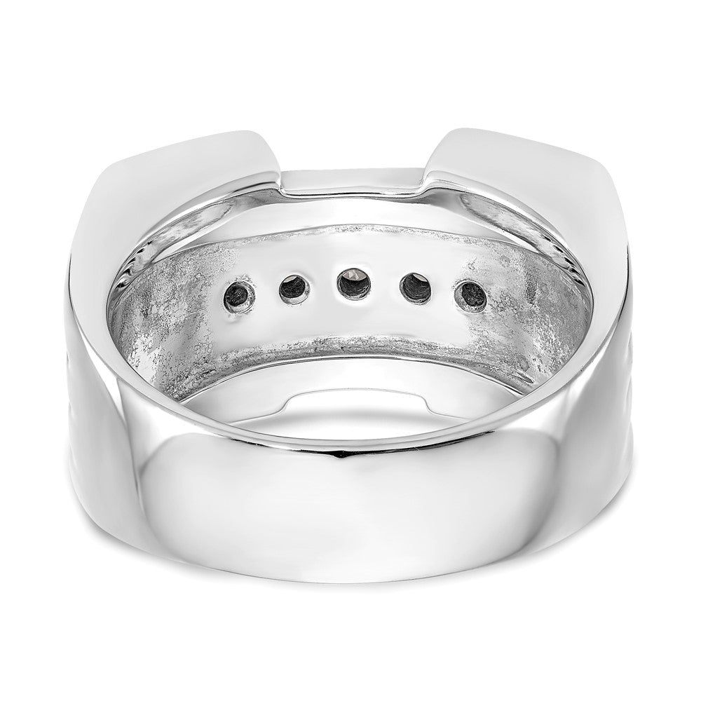 14k White Gold Real Diamond Men's Band