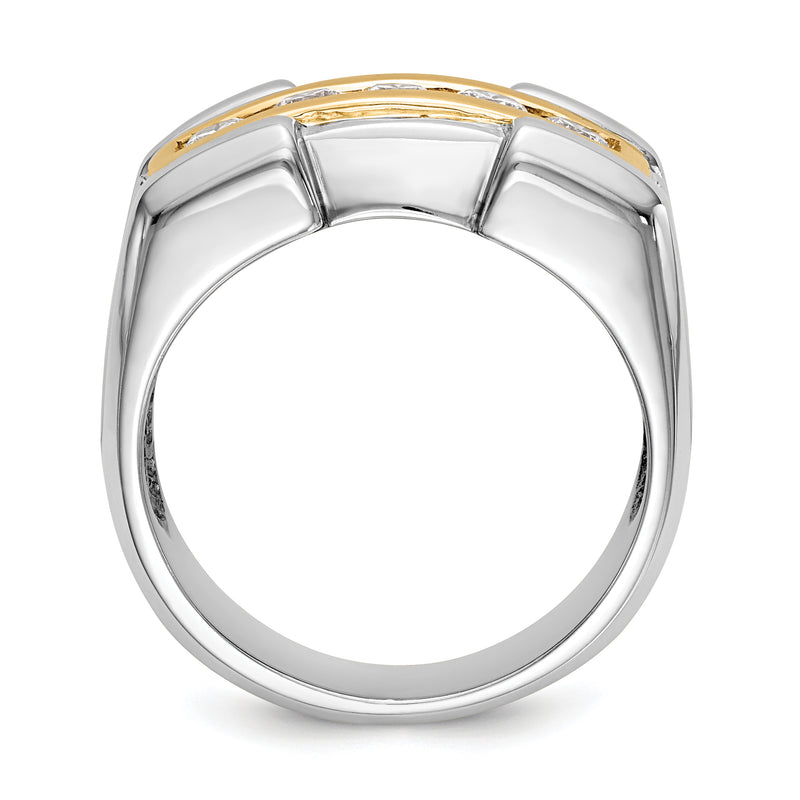 14K Yellow Gold Real Diamond Men's Band
