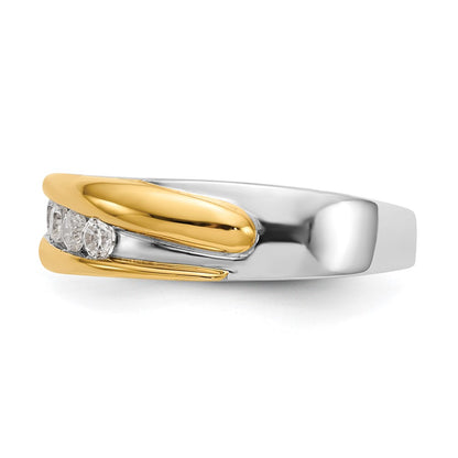 14K Two Tone Ibgoodman 3/8 Carat Lab Grown Diamond Vs/Si+ G+ Complete Men'S Ring (Size 10 Only)
