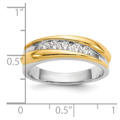14K Two Tone Ibgoodman 3/8 Carat Lab Grown Diamond Vs/Si+ G+ Complete Men'S Ring (Size 10 Only)