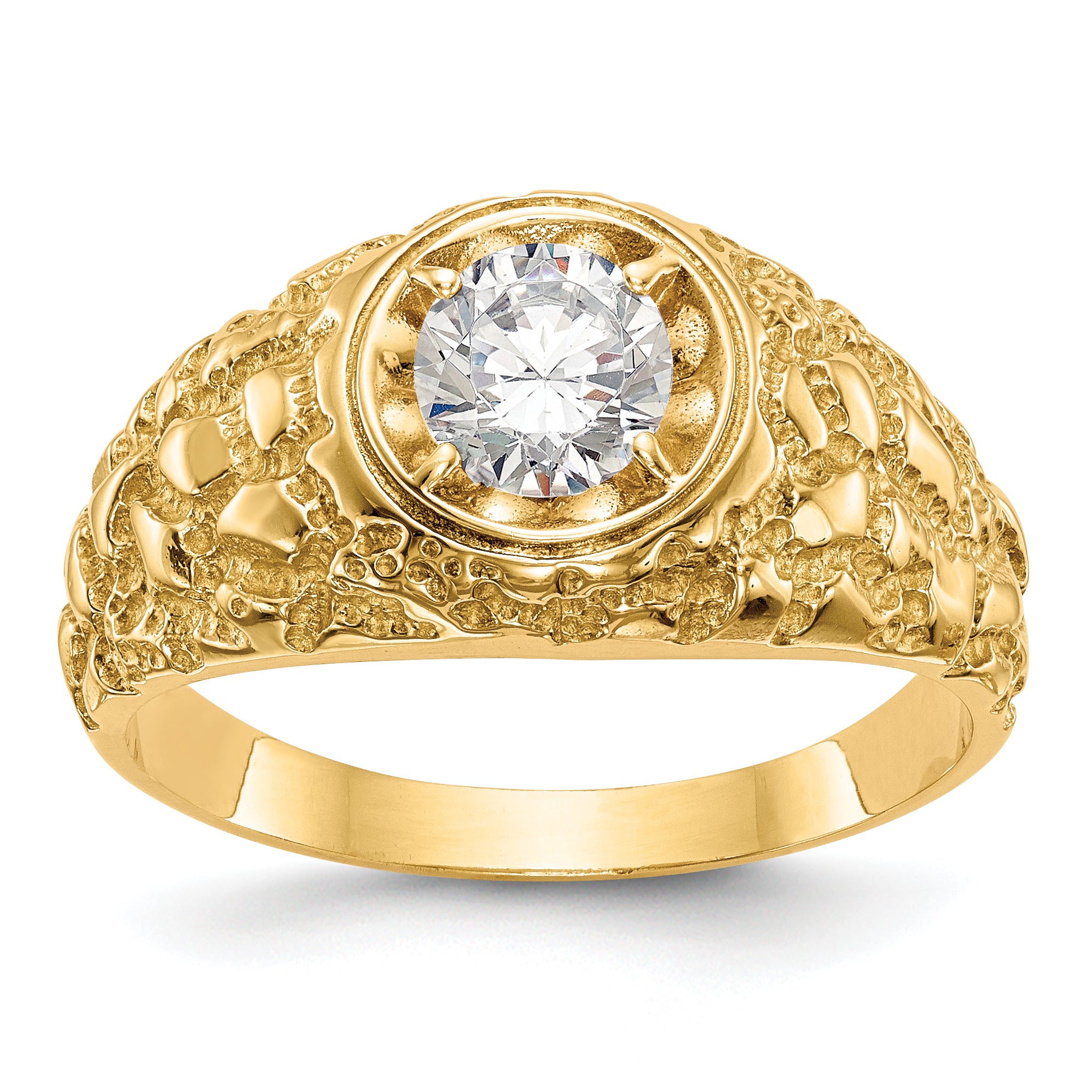 14K Yellow Gold Ibgoodman 7/8 Carat Lab Grown Diamond Vs/Si+ G+ Complete Men'S Ring