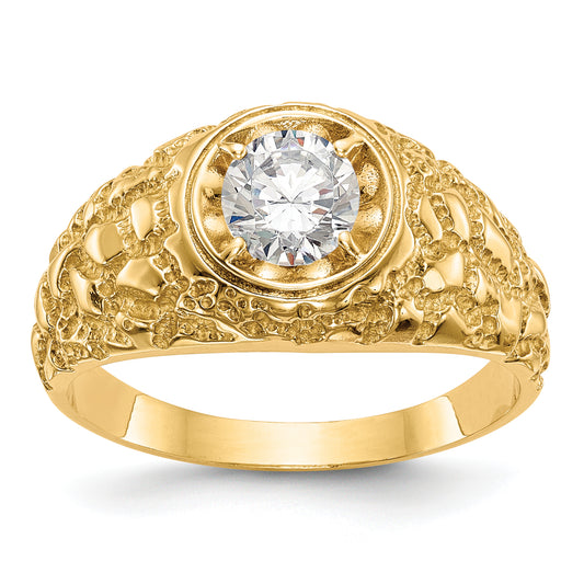 14K Yellow Gold Ibgoodman 7/8 Carat Lab Grown Diamond Vs/Si+ G+ Complete Men'S Ring